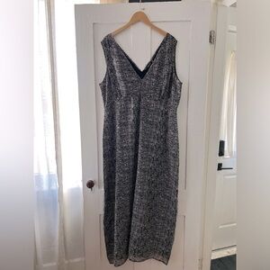 Nasty Gal Collection Plus Black Pattern V Neck Maki Dress Size 18